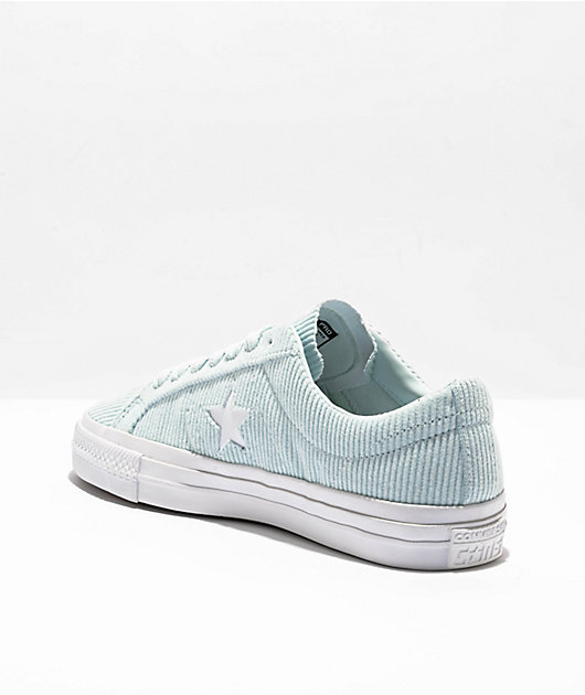 Converse One Star Pro Baby Blue Corduroy Shoes