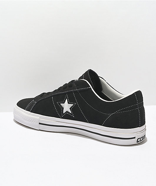 føderation tidevand Pinpoint Converse One Star Pro Black & White Suede Skate Shoes