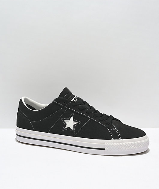 Percibir para desaparecer Converse One Star Pro Black & White Suede Skate Shoes