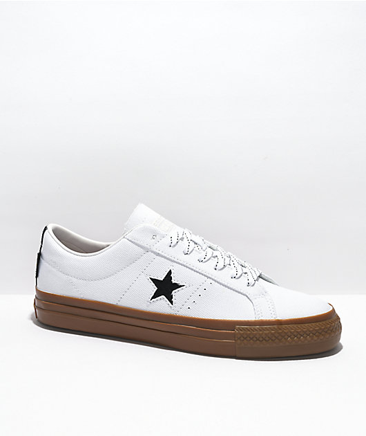 Converse One Star Pro Calzado de skate de blanca y suela de goma marrón
