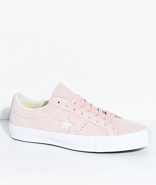 Converse One Star Pro Dusty Pink \u0026 White Skate Shoes | Zumiez