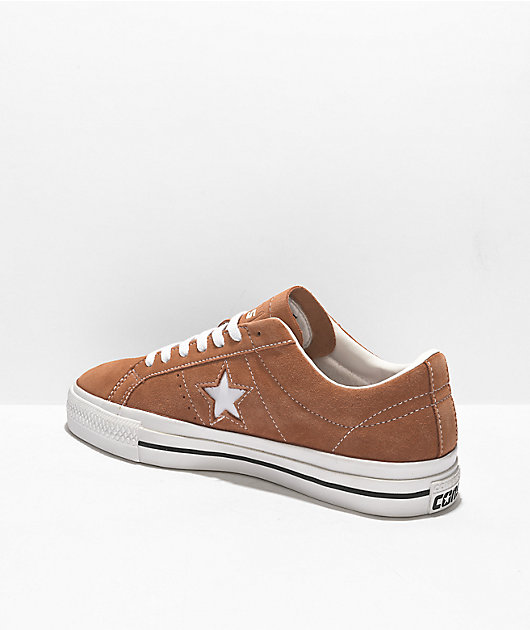 Flitsend Onbeleefd hemel Converse One Star Pro Mineral Clay & White Suede Skate Shoes