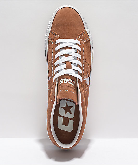 Converse One Star Pro Mineral Clay & White Suede Skate Shoes