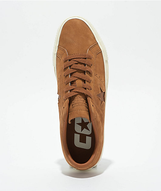 Converse One Star Pro Nubuck Warm Tan Egret Skate Shoes