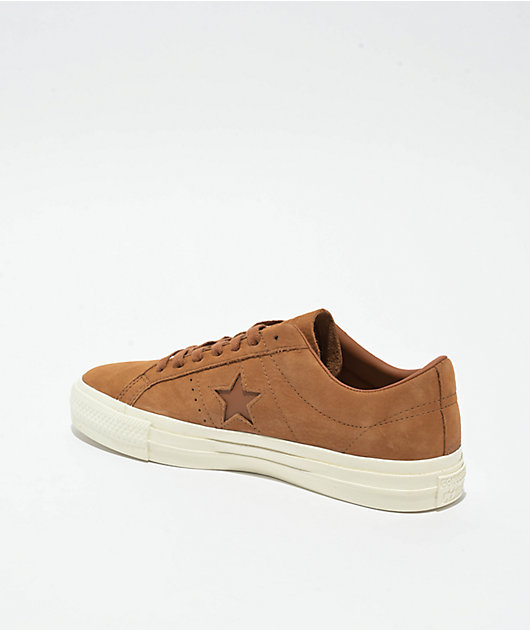 Converse One Star Pro Nubuck Warm Tan & Egret Skate Shoes | Zumiez