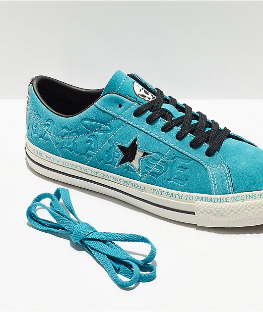 Converse One Star Sean Pablo Teal Suede Skate Shoes