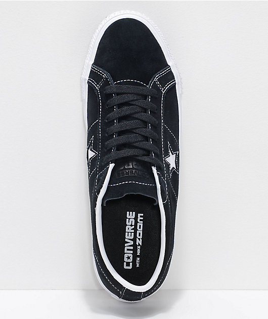 Converse One Star Pro Suede Black & White Skate Shoes