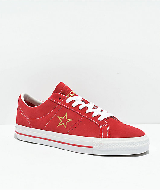Converse One Star Pro Varsity Red & Gold Skate Shoes | Zumiez