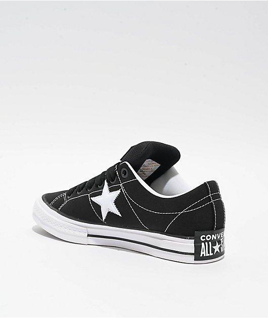 Converse One Star Puffed Black & White Skate Shoes | Zumiez