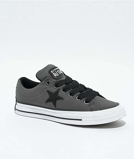 Converse One Star Puffed Dark Matter Black White Skate Shoes