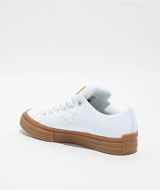 Converse One Star Puffed White & Gum Skate Shoes
