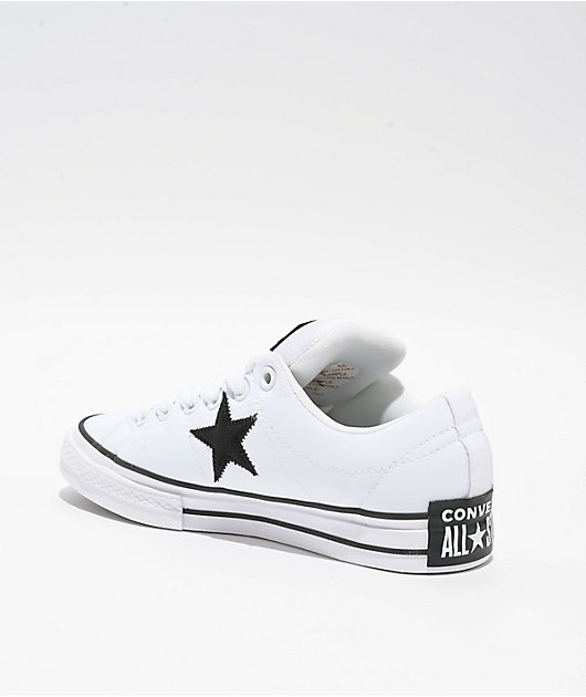 Converse One Star Puffed White & Black Skate Shoes | Zumiez
