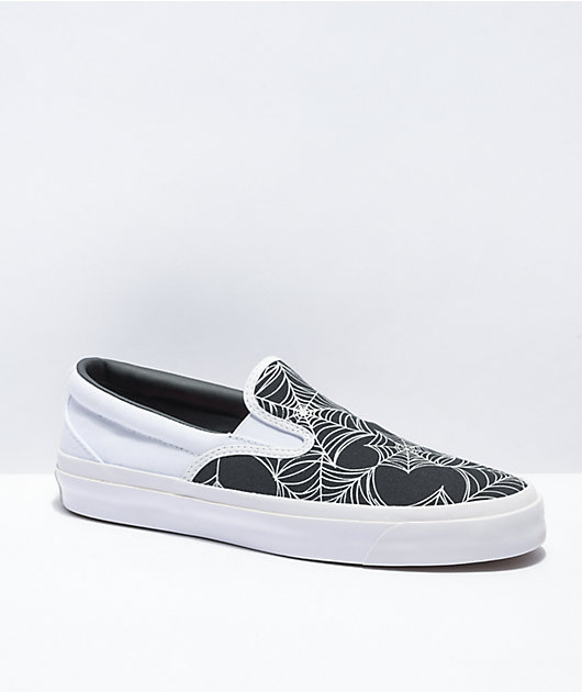surprise Typical Empire Converse One Star Slip-On Spiderweb White & Black White Skate Shoes