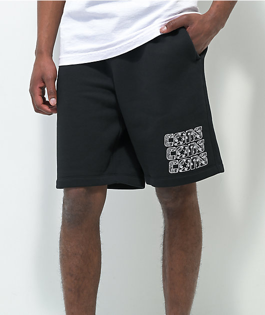 Converse Paisley Black Sweat Shorts | Zumiez