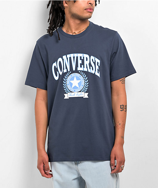 Converse blue shirt best sale