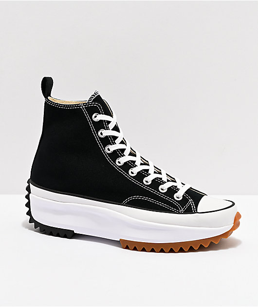 converse run star hike women's black