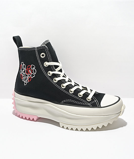 Converse Run Star Hike CW Love Black & Pink High Top Platform Shoes