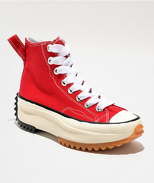 靴 CONVERSE Run Star hike Hi Converse Run Star Hike Sketch Red & Black High Top Shoes | Zumiez