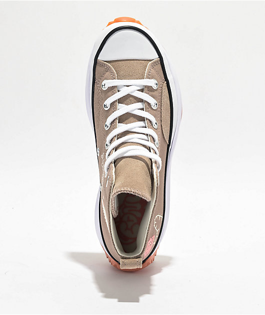 Converse all star low leather trainers vintage khaki vapour pink exclusive cheap