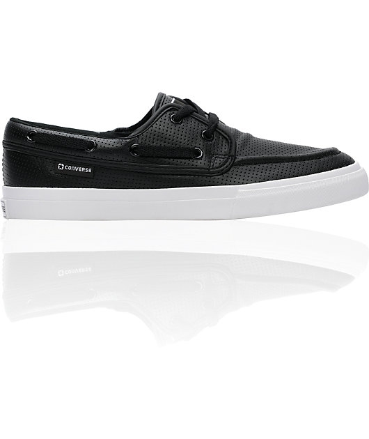 Henstilling brutalt solo Converse Sea Star S II Ox Black Perforated Leather Shoes | Zumiez