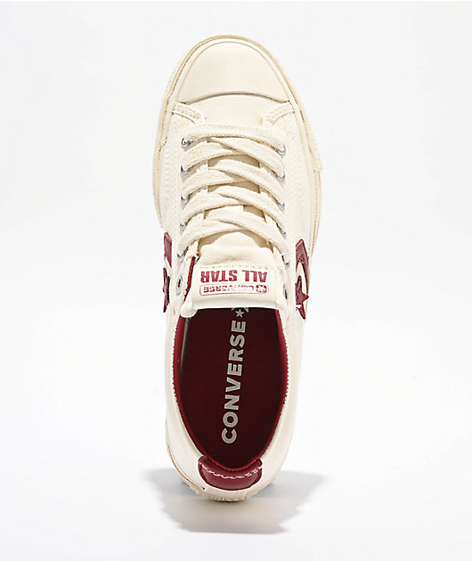 Converse Star Player 76 Egret & Park Red Shoes | Zumiez