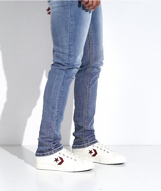 Converse Star Player 76 Egret & Park Red Shoes | Zumiez