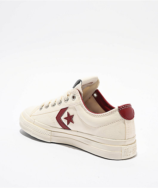 Converse Star Player 76 Egret & Park Red Shoes | Zumiez