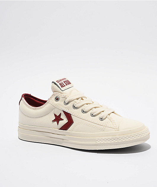 バンズ&コンバース　 Converse Star Player 76 Egret & Park Red Shoes | Zumiez