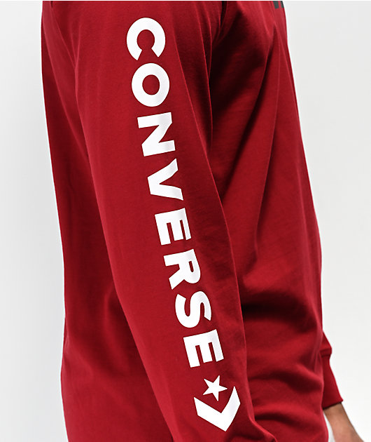 burgundy converse shirt