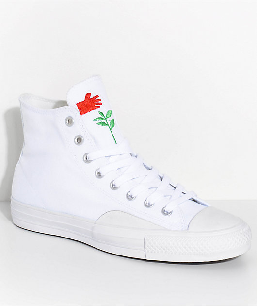 Converse x Chocolate CTAS Pro All White Skate Shoes | Zumiez