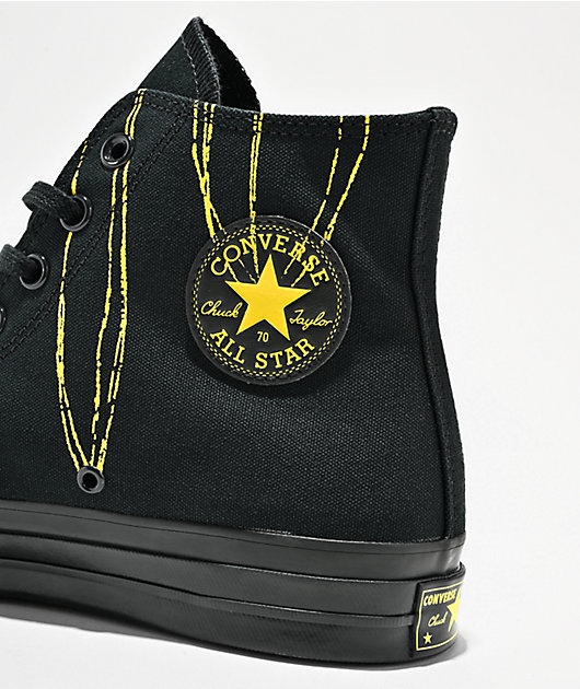 Converse x EDGLRD Chuck 70 Hi Black & Yellow Shoes | Zumiez