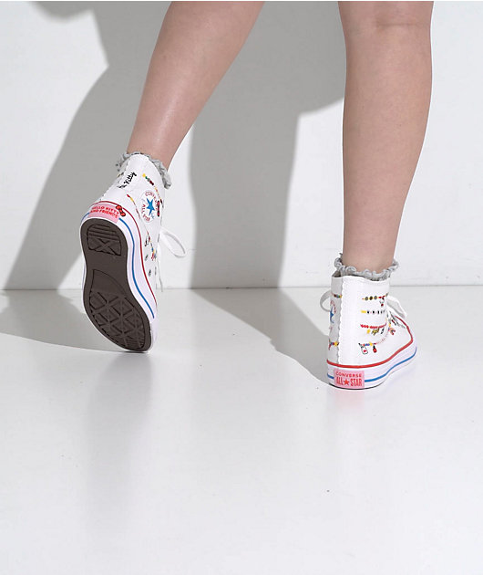 Converse x Hello Kitty & Friends Chuck Taylor All Star White & Red High Top Shoes video