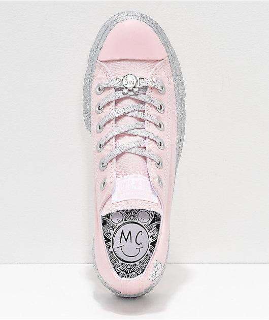 converse x miley cyrus lift pink glitter shoes
