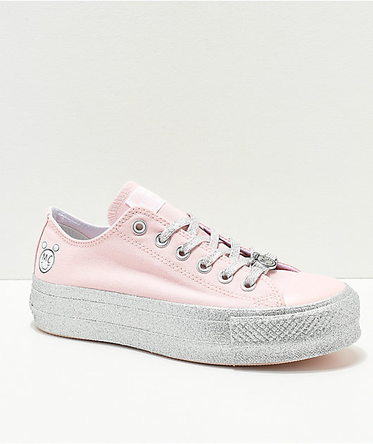 Converse x Miley Cyrus Lift zapatos rosas brillantes | Zumiez