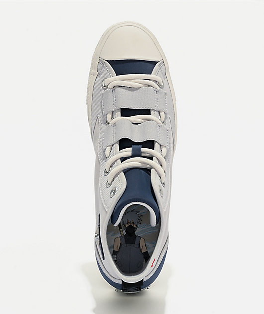 Converse x Naruto Chuck Taylor All Star Kakashi Barely Grey & Dark Waters  High Top Shoes | Zumiez
