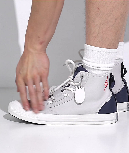 Converse x Naruto Chuck Taylor All Star Kakashi Barely Grey & Dark Waters High Top Shoes video