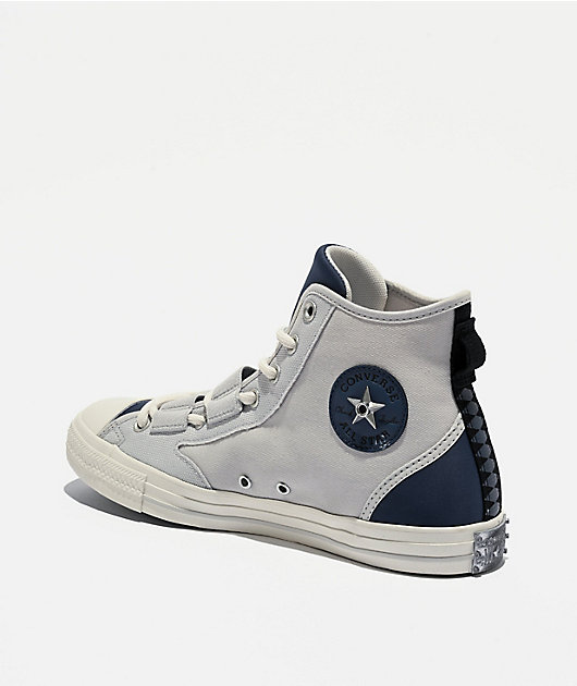 Converse x Naruto Chuck Taylor All Star Kakashi Barely Grey & Dark Waters High Top Shoes