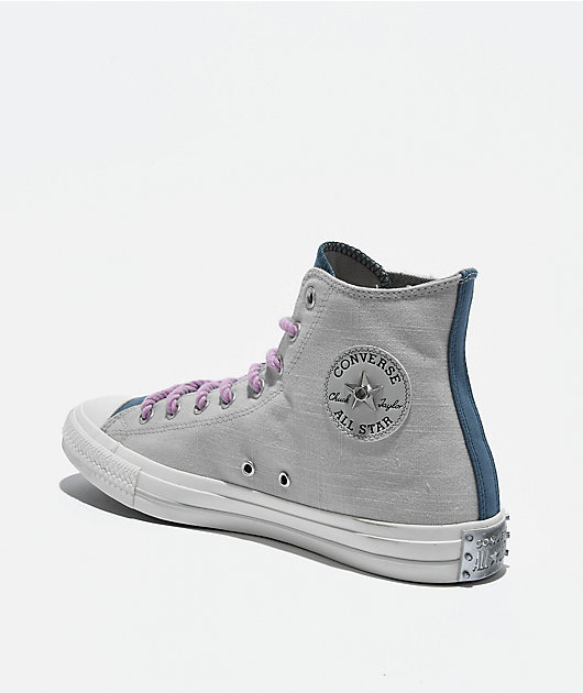 Converse x Naruto Chuck Taylor All Star Sasuke Fossilized, Vintage White & Purple High Top Shoes