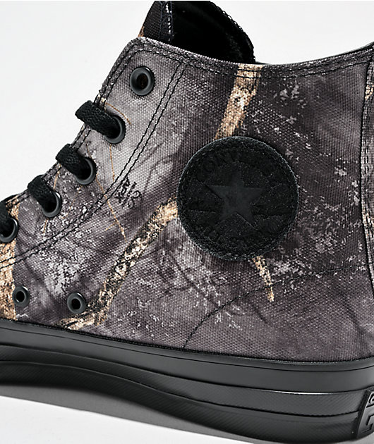 Converse x Realtree Chuck Taylor All Star Pro Hi Black & Camo Skate Shoes