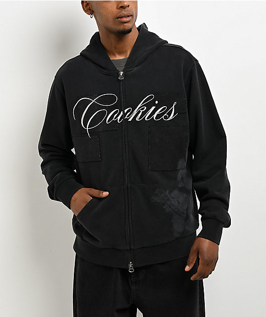 cooky★ Cookies Artisan Black Wash Heavyweight Zip Hoodie | Zumiez