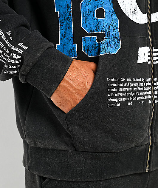 Cookies Champions Only Black Wash Zip Hoodie