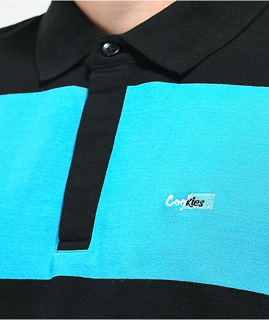 Cookies Changing Lanes Blue & Black Polo Shirt