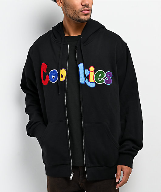 Cookies Chenille Black & Multicolor Zip Hoodie