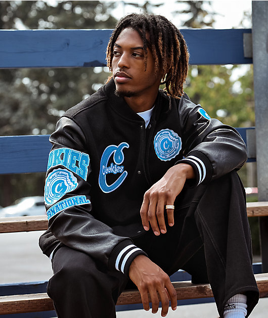 Cookies Double Up Black & Blue Letterman Jacket