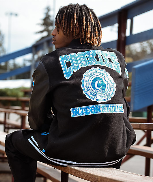 Cookies Double Up Black & Blue Letterman Jacket