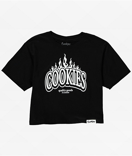 Cookies Flame Black Crop T-Shirt