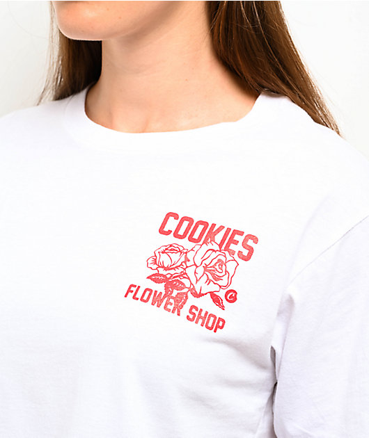 Cookies Flower Shop White Crop T-Shirt