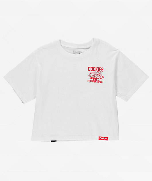Cookies Flower Shop White Crop T-Shirt