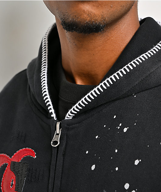 Cookies Gold Rush Splatter Black Heavyweight Zip Hoodie