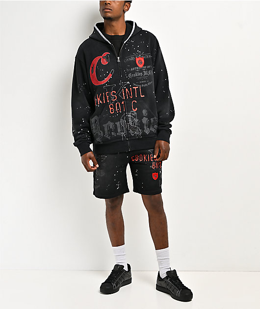 Cookies Gold Rush Splatter Black Heavyweight Zip Hoodie